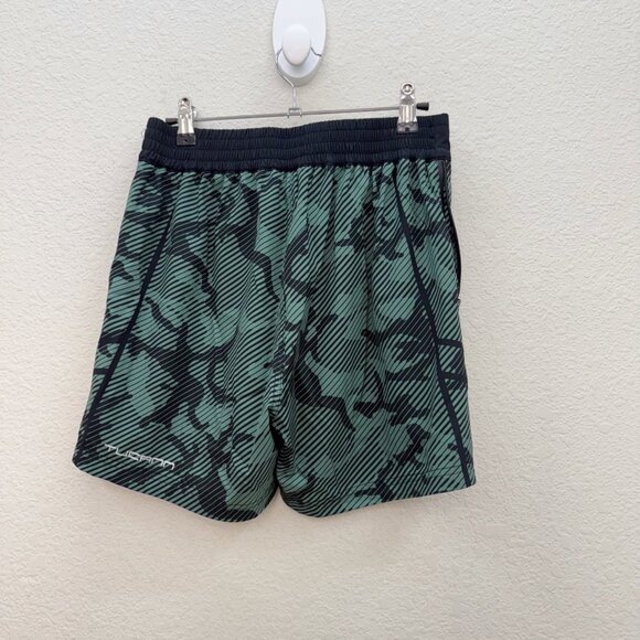 Tucann Striped Green Camo 5" Lined Stretch Swim Trunks Shorts Mens size Small - Picture 7 of 10